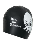 Draw On Swimwear - swim cap - unisex - black & white