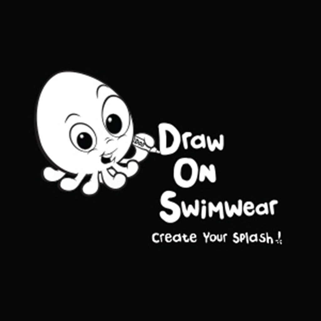 Draw On Swimwear - GIRLS ONE PIECE WHITE - Swimwear - Quick Dry UPF 50+ Protected