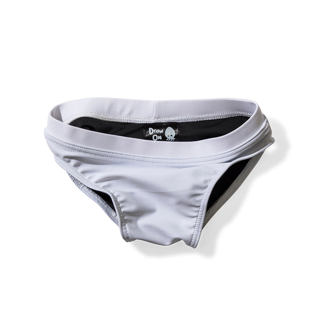 Draw On Swimwear - swimwear - briefs - unisex - white - quick dry UPF