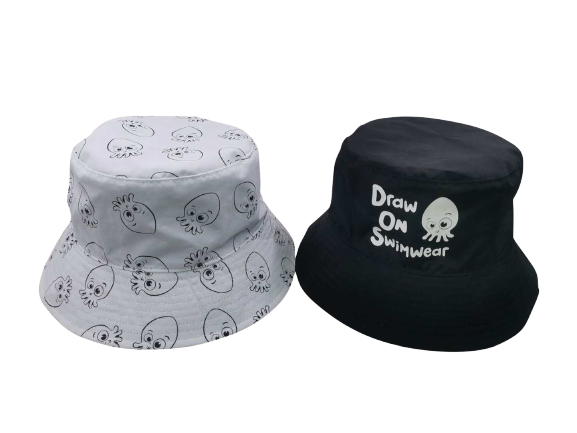Draw On Swimwear - bucket hat - unisex - black & white